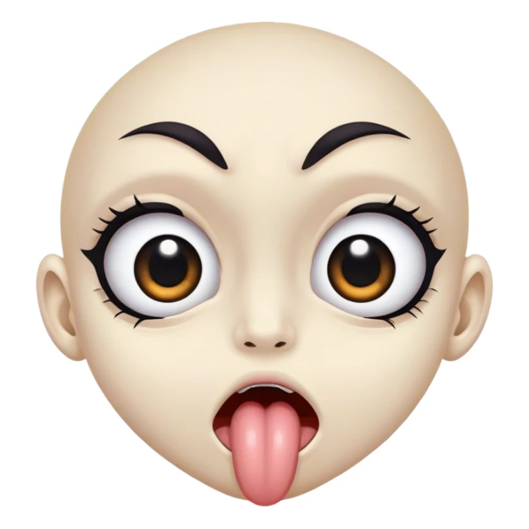 Eyes with a cross and tongue sticking out to the side sticker