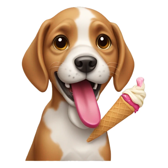 Dog eating ice cream sticker