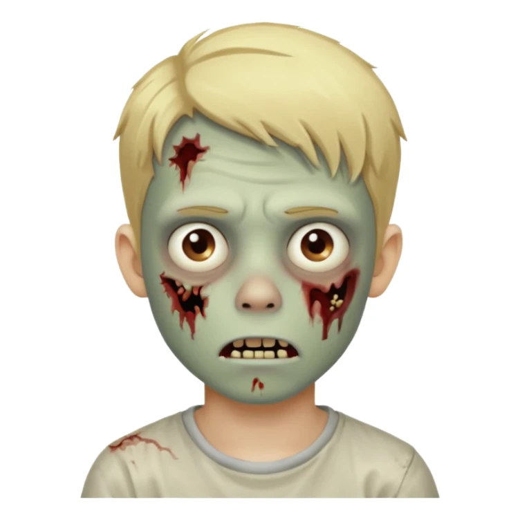 boy zombie with blonde hair no expressions 19 years sticker