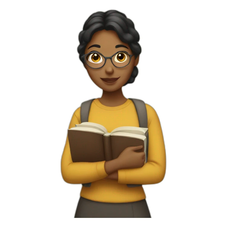 woman student with books sticker