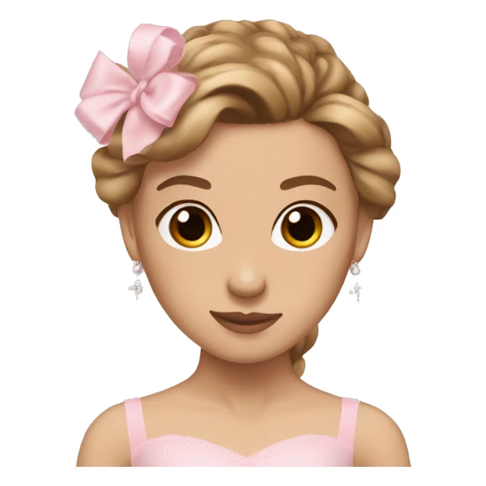 ballerina light brown hair on pointe pink sticker
