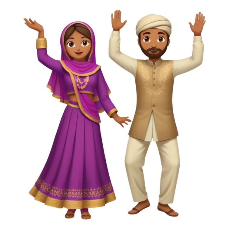 Brown pakistani dancing man and woman modest sticker