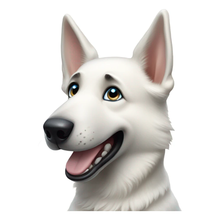 White German shepherd with blue eyes happy  sticker