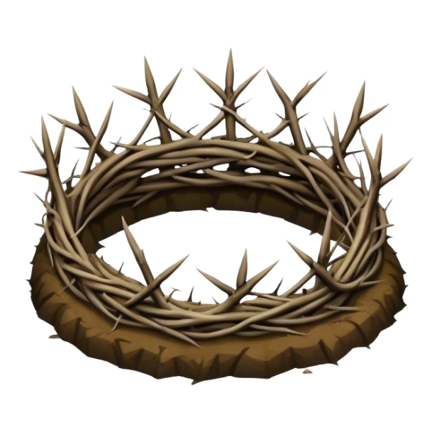 a crown of thorns sticks out of the ground sticker