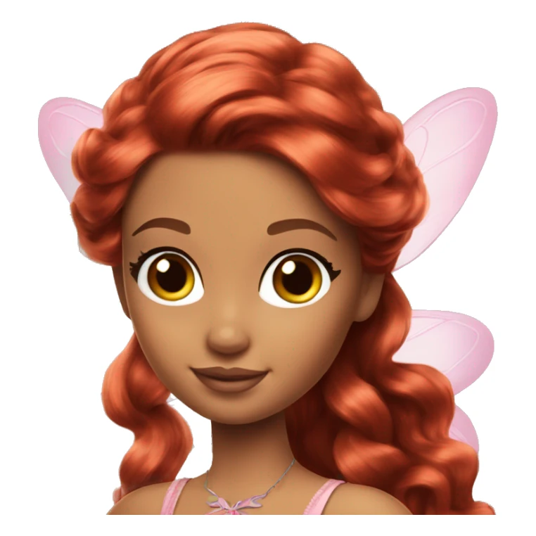 Attractive Barbie brown red hair fairy sticker