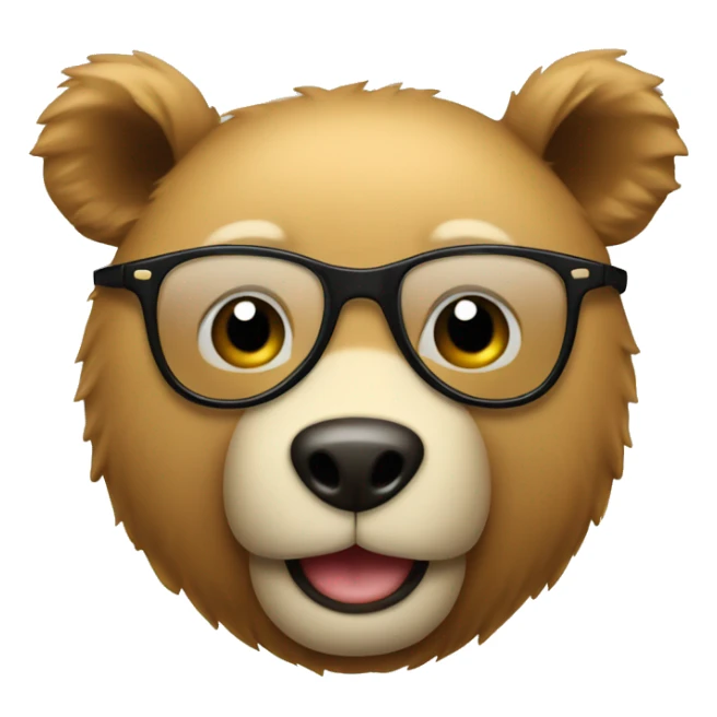 emoji de oso con gafas y sonriendo sticker