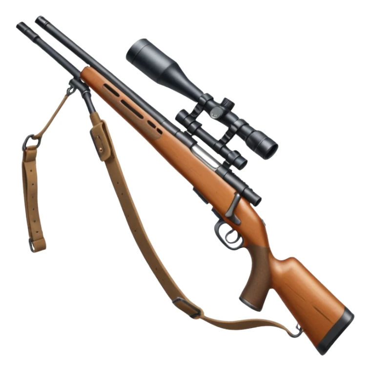 deer hunting bolt action rifle with a scope and sling sticker