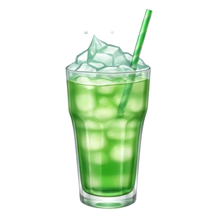 Japanese cream soda green on a glass with ice  sticker