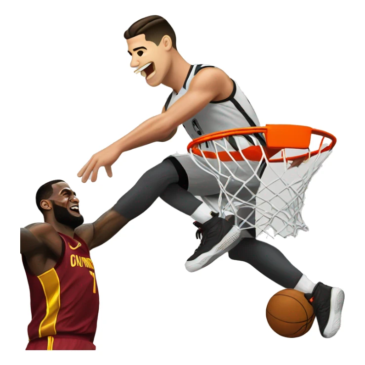 Cristiano Ronaldo dunking on LeBron James  sticker