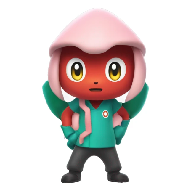 Squid game themed Pokemon, in a big room fighting  sticker