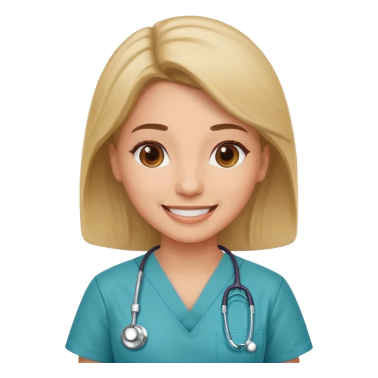 female doctor wearing scrubs sticker