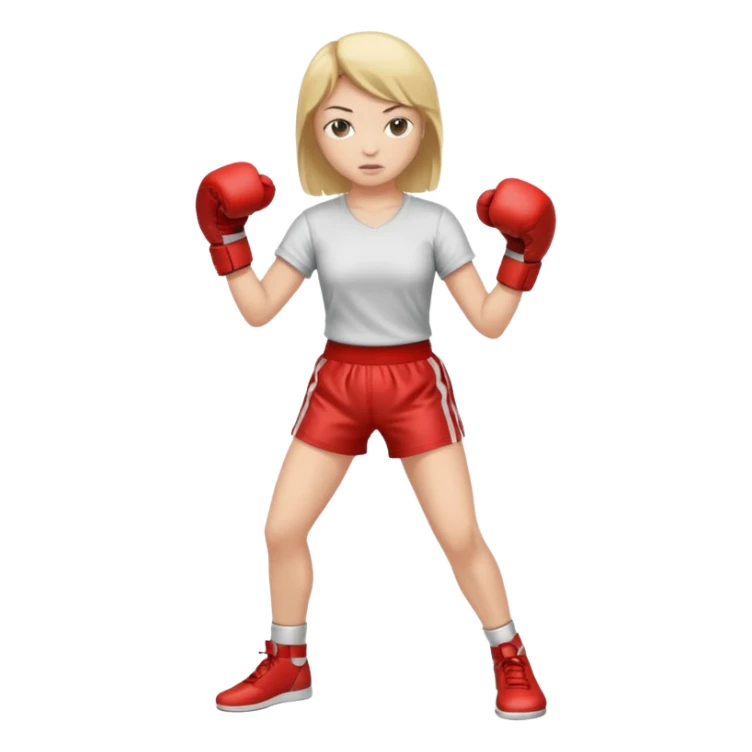 girl boxing with shirt on full body sticker