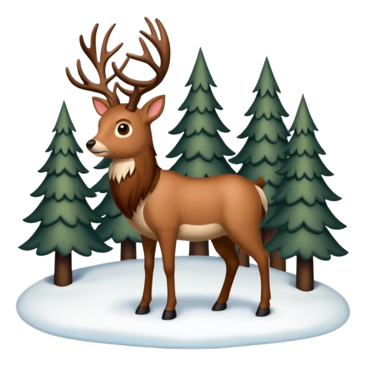 Ein Re das in einem Wald ist und es Schneit sticker