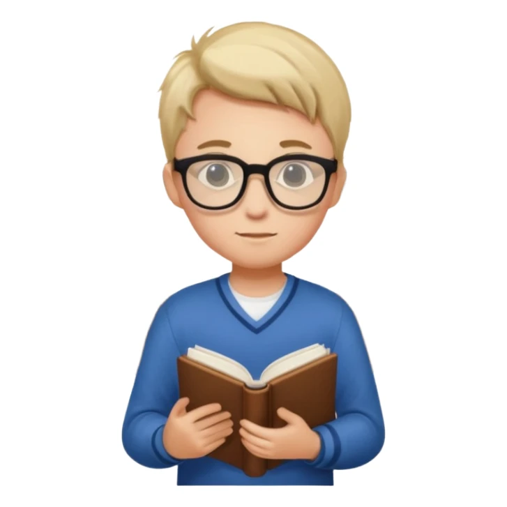 boy focused on studying in the library full body sticker