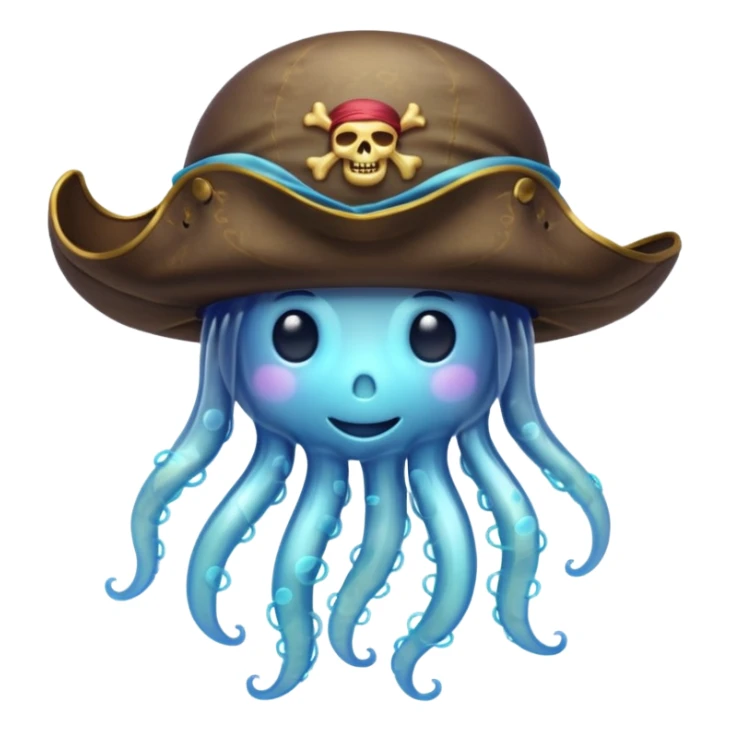 a beautiful jellyfish designed in a piratecore style sticker