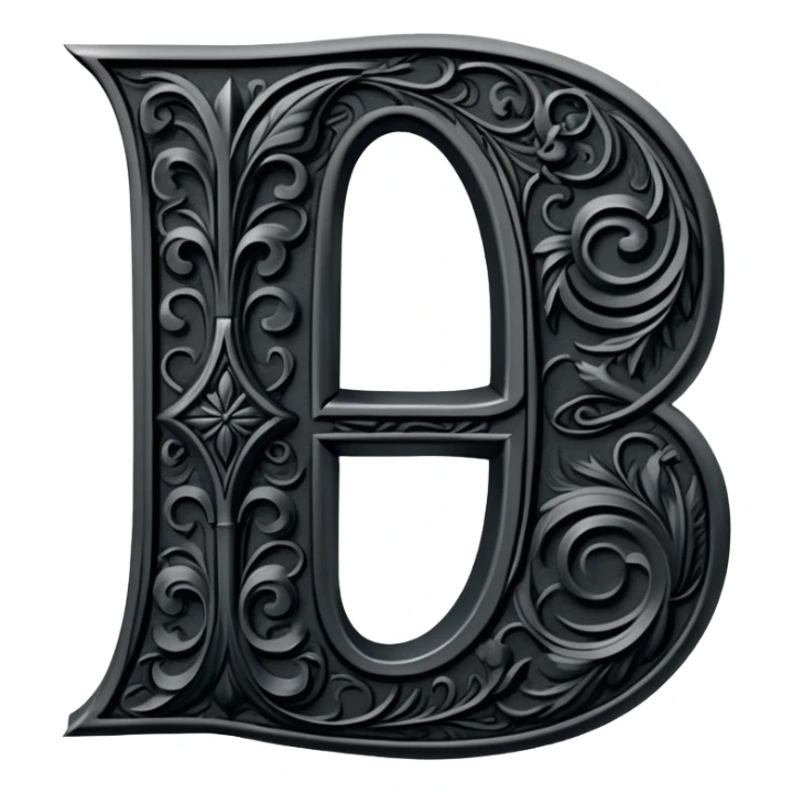 Black gothic Victorian , letter “J” of the alphabet sticker