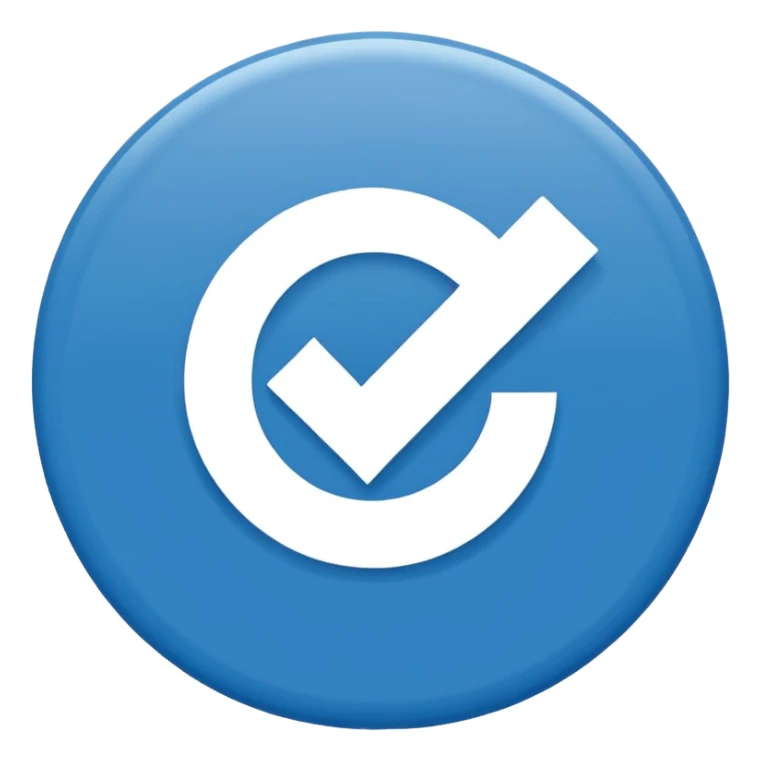 "Símbolo no formato de círculo, fundo sólido na cor azul oficial do Instagram (#0095F6), com um check branco nítido e alinhado no centro. Estilo minimalista, sem sombras, exatamente como o selo de verificação do Instagram." sticker