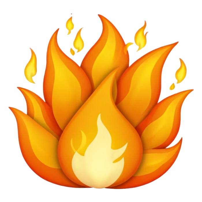 Flame illustrated in a playful and vibrant style, representing the fun and exciting aspects of the app firecrawl sticker