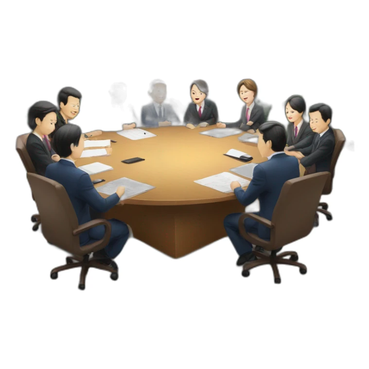 Board meeting on the top of the Fuji mountain sticker