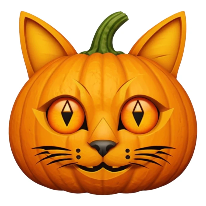 Halloween pumpkin carved as a cat  sticker