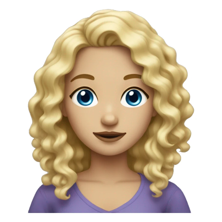 blonde girl with wavy hair blue eyes sticker