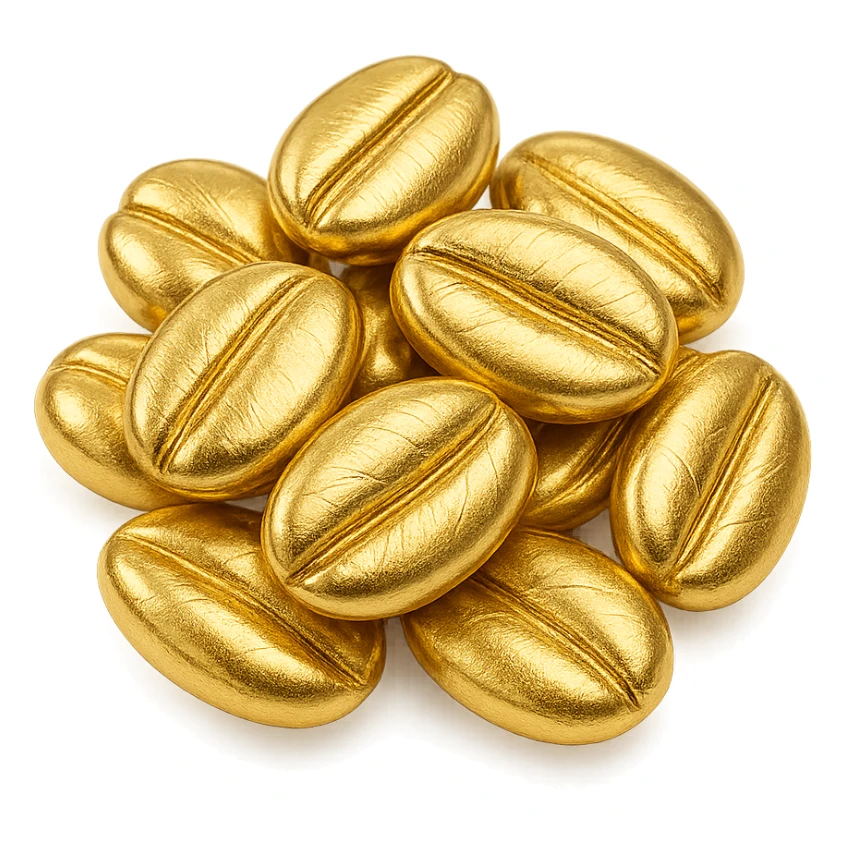 Kinkéliba beans, elegant, gold style sticker