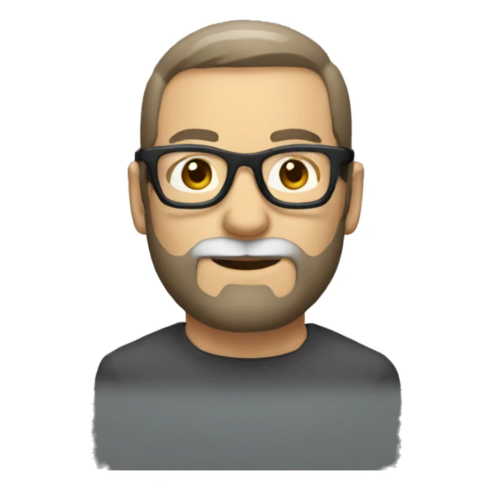 man with white glasses and beard sticker