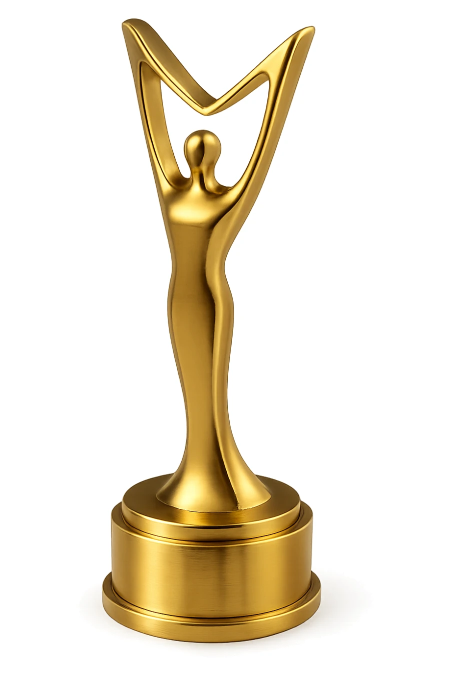 elegant and modern award trophy in white or silver, no text sticker