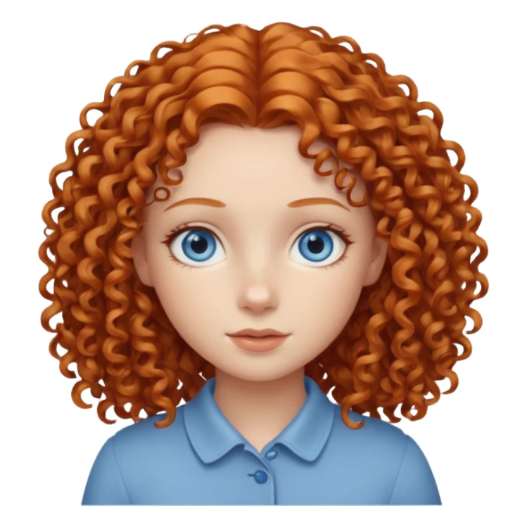 Girl with blue eyes with ginger curly hair sticker