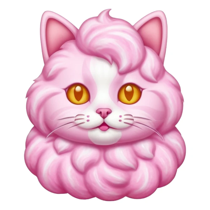 cat made of cotton candy sticker