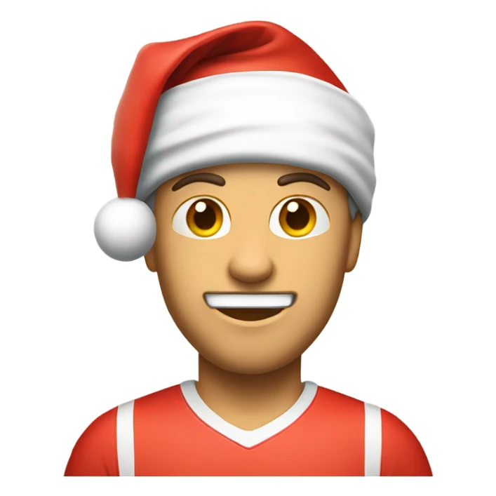 Tennis player wearing Santa hat Caucasian sticker