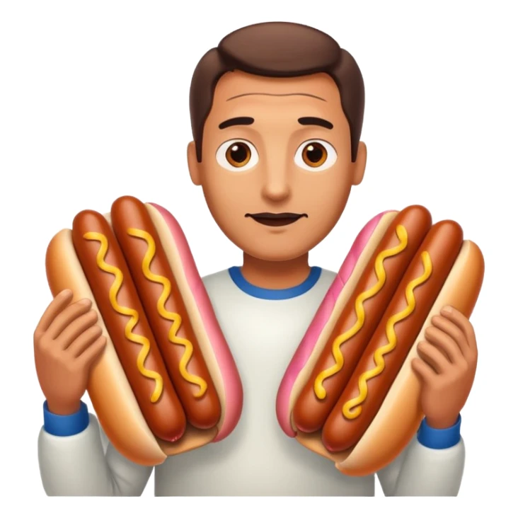 Guy with a lot of hotdogs sticker