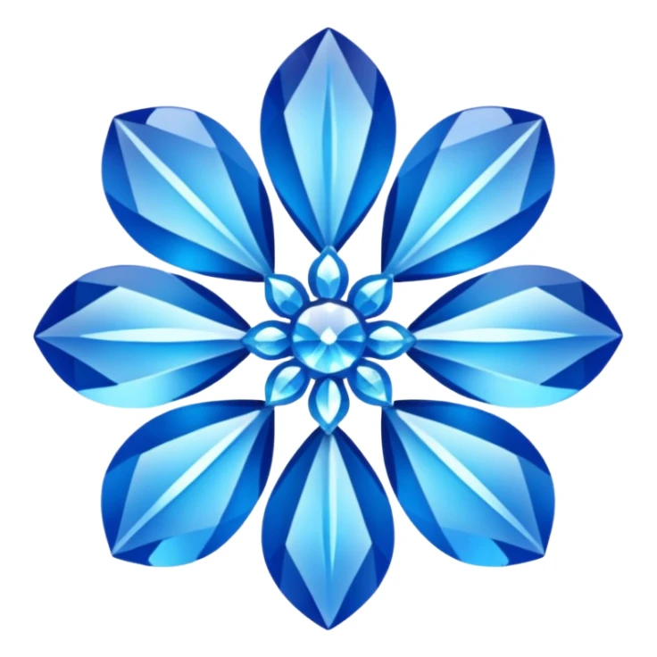 Blue chrystalised flower sticker