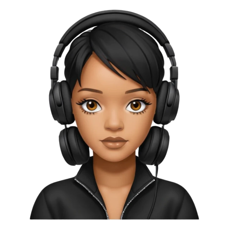 rihanna Black Headphones sticker