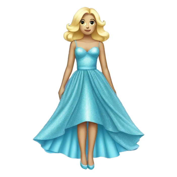 Sparkly pastel blue dress covered in glitter. sticker