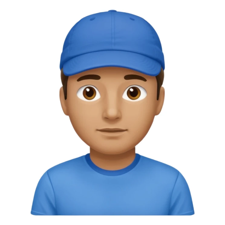 blue tennis hat and blue tshirt man sticker