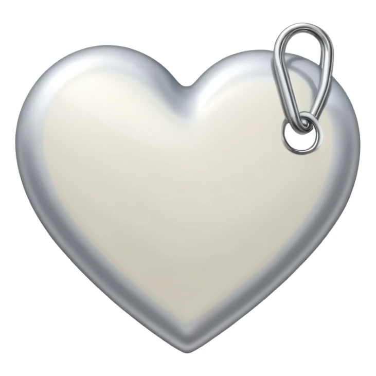 milky colored heart and a paper clip next to it sticker