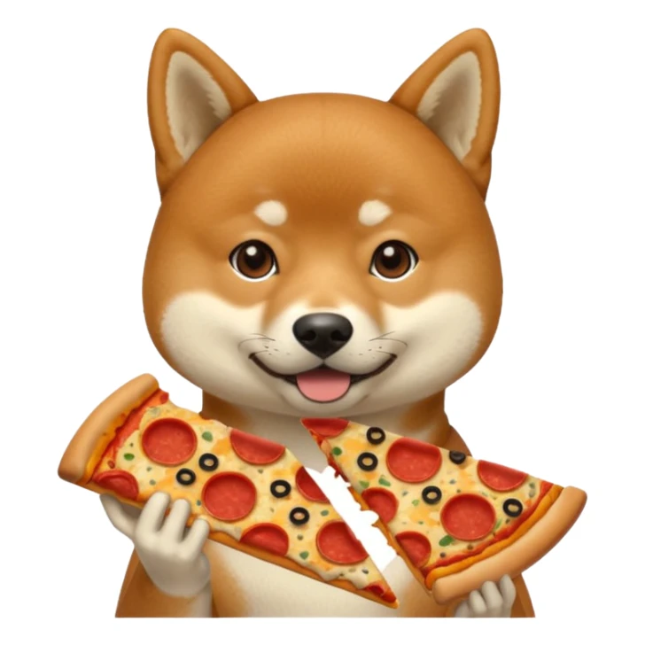 Shiba Jasper eating pizza sticker