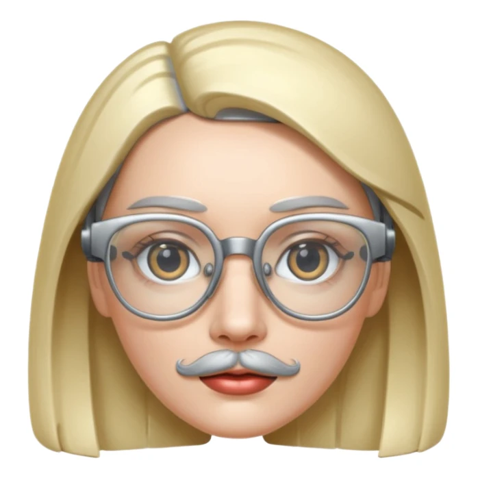 robotic woman with glasses mustache  sticker