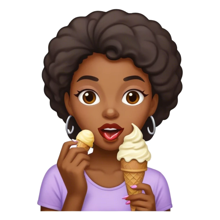 une femme noir qui mange une glace sticker