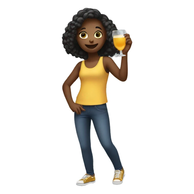Girl dancing with a drink in her hand sticker
