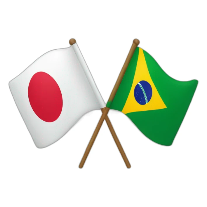 Flag of Japan and Brazil sticker