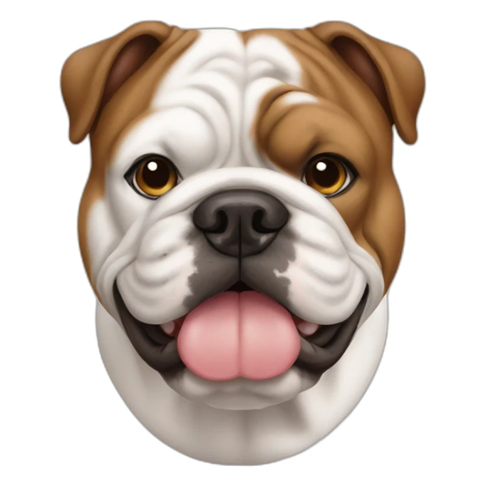 brown and white english bulldog sticker