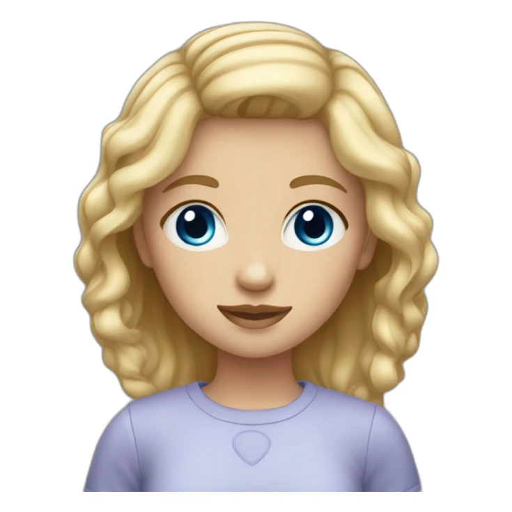 Girl with short light hair blue eyes sticker