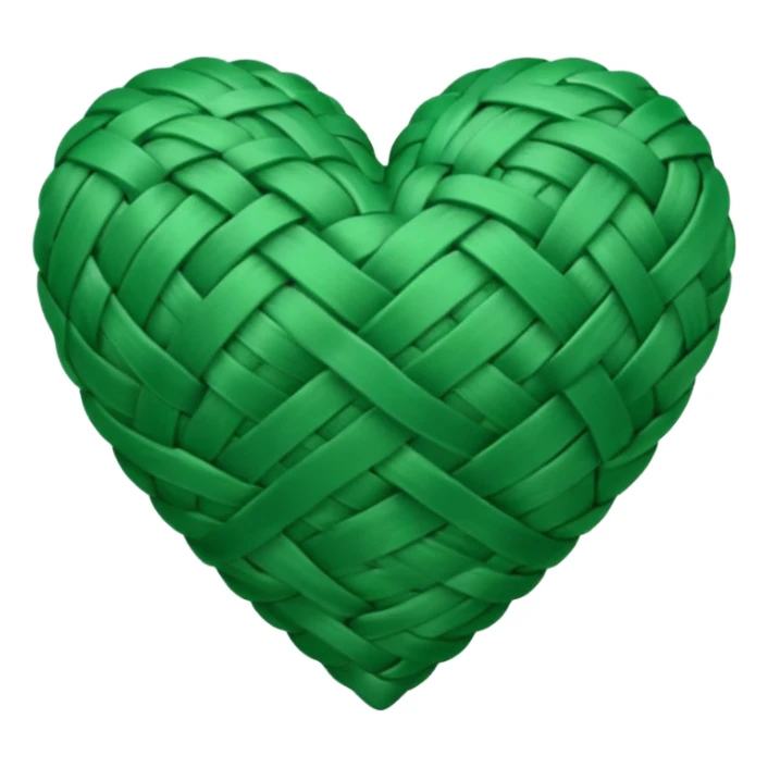 green heart with a woven texture sticker