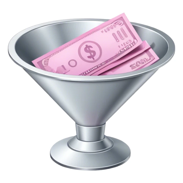 pink money in the sales funnel sticker