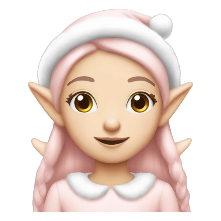 pale pink christmas mood elf sticker