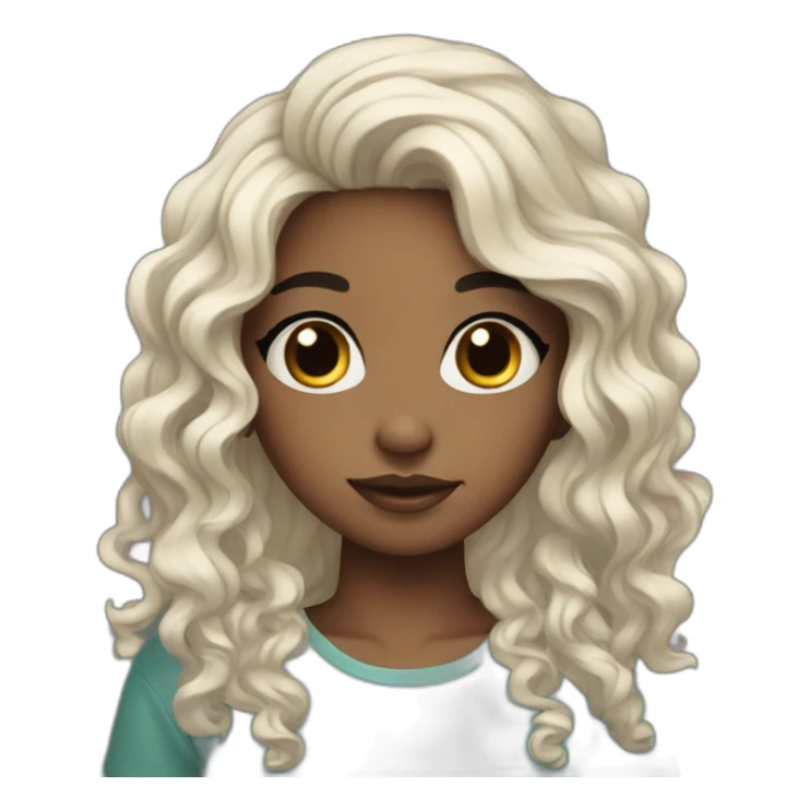 Black haired girl with wavy hair cute and aesthetic sticker