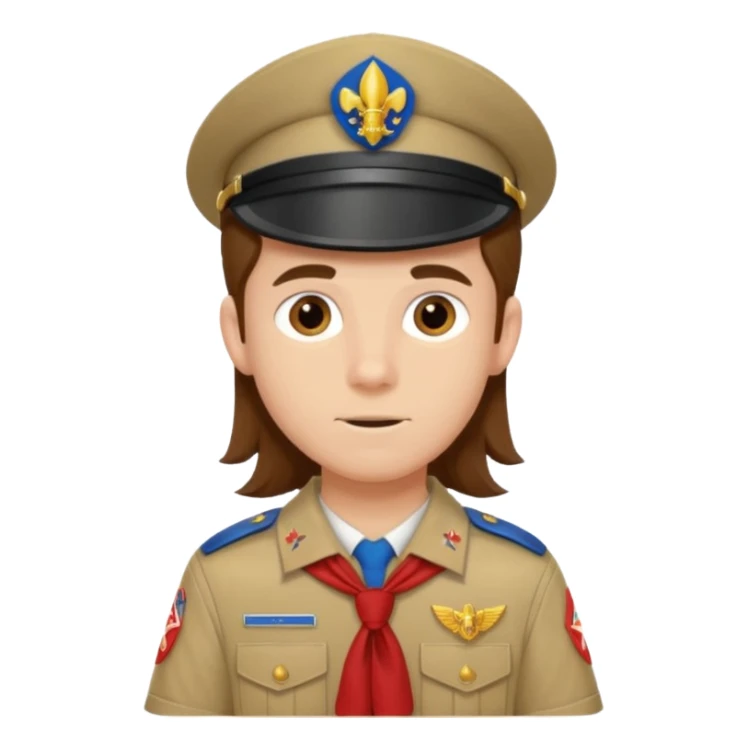 scout boy long hair sticker