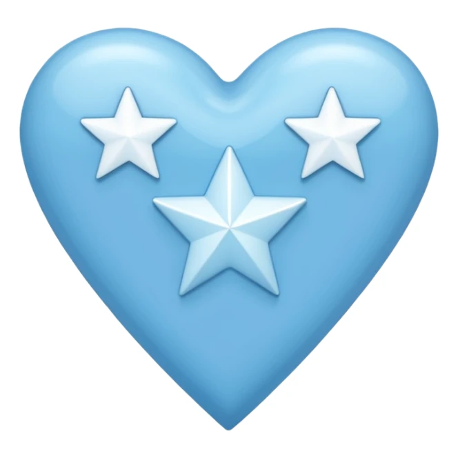 lightblue heart whit 3 stars pointing in the right position sticker